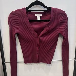 Burgundy cardigan NWOT